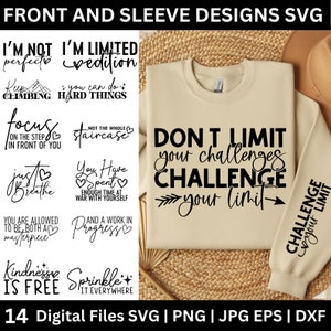 La gentilezza è gratuita, Continua ad arrampicarti, Non sono perfetto SVG, Disegni di magliette sul davanti e sulle maniche, Amore per se stessi Svg, Inspirational Svg, Donne forti SVG PNG