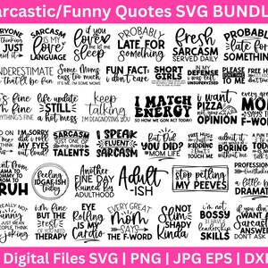 50 sarcastische Svg-BUNDEL, sarcastische SVG, grappige svg-bundel, sarcastische citaten Svg-bestanden, sarcastische Svg, grappige citaten svg, ik match energie SVG