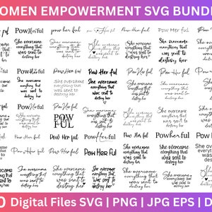 60 Ze overwon SVG-bundel, ze overwon alles wat werd gestuurd om haar SVG te vernietigen, ze is mij SVG, vrouwen empowerment SVG, digitale download