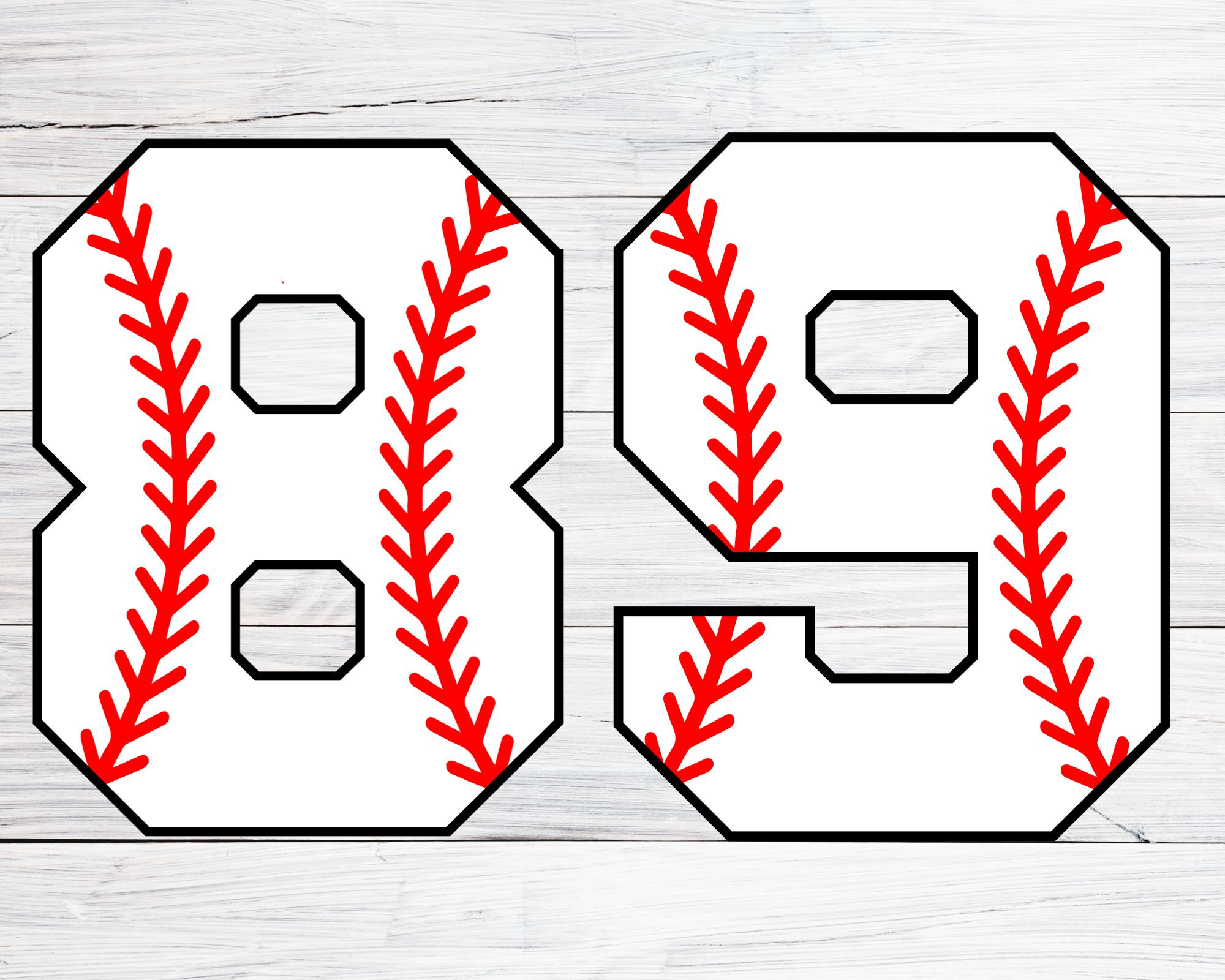 Baseball Numbers, Baseball Svg, Baseball Stitch, Baseball Font Svg ...