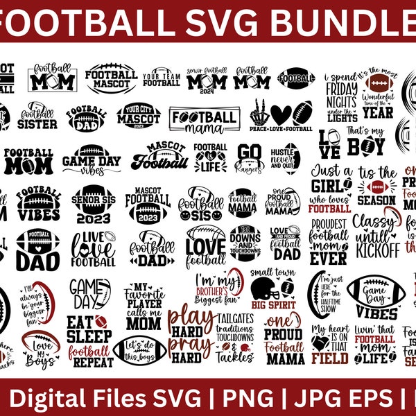 Football SVG Bundle, football mom svg, Football font svg, Football Designs, Football Quotes Svg, Football Game Day svg, Football Name Svg