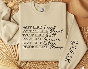 Women of the Bible SVG Bundle, Boho Christian Svg, Religious Quotes Svg, Bible Verse Svg, Sleeve Shirt Designs Svg, Motivational Svg