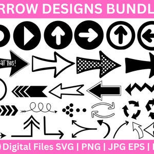 30 Arrows SVG Bundle, Archery Arrows SVG Bundle, Arrow SVG, bow svg, hand drawn arrows svg,Cut files for Cricut, Arrow Clipart, Silhouette