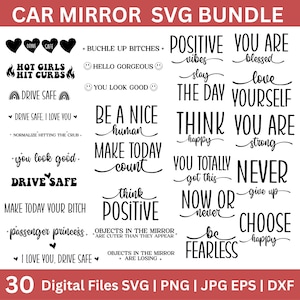 Car Mirror Saying Bundle, Car Mirror Decal svg, Digital Decal Files, Car Decal. Files for Cars, Cut Files for Cricut  Digital Download