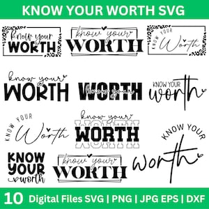 Conheça o seu valor SVG, amor próprio Svg, saúde mental Svg, citação positiva svg, svg inspirador, você é suficiente Svg, amor próprio Svg, silhueta