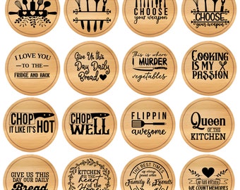 Schneidebrett SVG Bundle, Küchen Zitate SVG, Küchen SVG, Schneidebrett Designs, Küchenhandtuch SVG, Topflappen SVG, SVG Dateien für Cricut