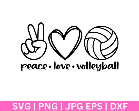 peace-love-volleyball Svg, Volleyball Mom Svg , Volleyball Mom SVG, Volleyball Shirt Svg, Mom Life Svg, Sports Mama