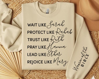 Women of the Bible SVG Bundle, Boho Christian Svg, Religious Quotes Svg, Bible Verse Svg, Sleeve Shirt Designs Svg, Motivational Svg