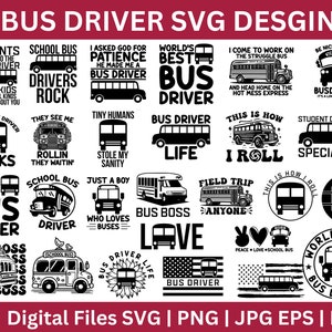 Schoolbuschauffeur SVG bundel, buschauffeur SVG, buschauffeur shirt SVG, terug naar school shirt SVG, schoolbus shirt SVG, Cricut gesneden bestanden