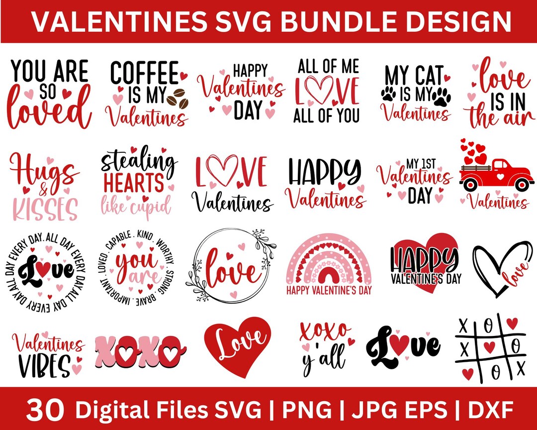 Valentines Day Svg Bundle, Valentine Gift Svg, Valentine Svgs for ...