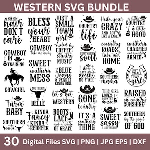 Western Svg Bundle, Western Quotes svg, Southern svg, Howdy Svg, Cowboy Svg, Cowgirl Svg, Country Png,Trendy Shirt svg, Cut Files pour Cricut