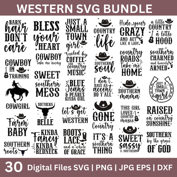 Western Svg Bundle, Western Quotes svg, Southern svg, Howdy Svg, Cowboy Svg, Cowgirl Svg, Country Png,Trendy Shirt svg, Cut Files for Cricut