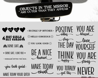 30 Auto Spiegel Spruch Bundle, Auto Spiegel Aufkleber svg, digitale Aufkleber Dateien, Auto Aufkleber. Dateien für Autos, Cut Dateien für Cricut Digital Download