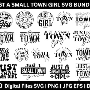MEGA juste une petite ville fille SVG Bundle, svg positif, fille du Sud Svg, Svg fille de la campagne, petite ville fille Svg, fichiers de coupe pour la silhouette Cricut