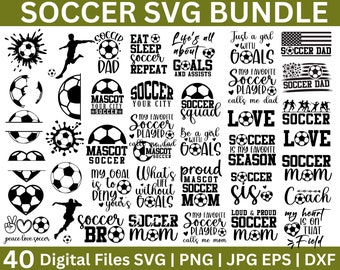 Soccer Svg Bundle, Soccer Ball Svg, Soccer mom Svg, Soccer Mom Life Svg, Soccer Designs, Soccer Ball Monogram Svg, Soccer Team Svg