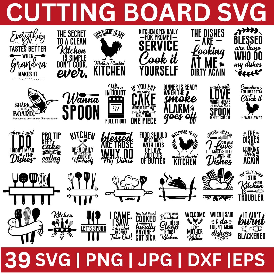 Cutting Board SVG Bundle, Baking Svg, Chopping Board, Cutting Board ...