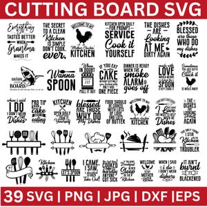 Cutting Board SVG Bundle, baking svg, Chopping Board, Cutting Board Quotes Svg Bundle ,kitchen Cutting Board svg,  glowforge laser cut file