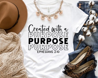 Created With A Purpose SVG , Christian Svg, Self Love Svg, Worthy Svg, You Matter Svg, Religious Svg, Faith Svg