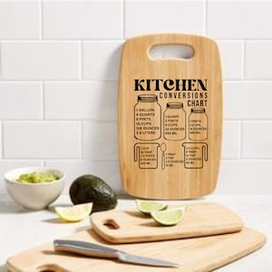 Kitchen Measurement Conversions Chart SVG ,Kitchen Conversions SVG ,Laser Cutting Board SVG, Farmhouse Cutting Board svg, Baking Cheat image 2