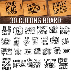 Paquete de tabla de cortar svg, tabla de cortar svg, diseños de tablas de cortar, cocina svg, tabla de cortar citas svg paquete, tabla de cortar de cocina svg