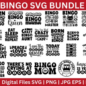 bingo svg bundle ,Bingo Shirt Svg, bingo player svg, Bingo Victory Svg, Bingo Svg, Bingo Games svg, Bingo Cup svg, Bingo Quotes SVG