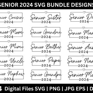 Senior Familie 2024 SVG, Senior Mom Dad 2024 SVG, Senior Mom 2024, Senior Bruder Schwester 2024 svg, digitaler Download