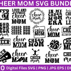 Cheer Mom Svg Bundle, Cheer Life Svg, Cheerleader Mom Svg, Cheer Mom Shirt Svg, Mom Life Svg, Cheerleader Mom Designs, Cheer mom era svg image 1