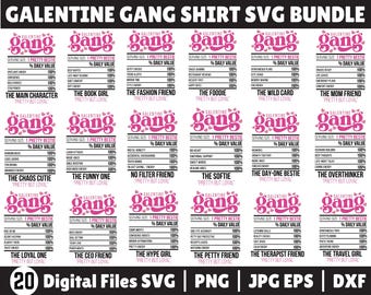 Galentine Gang shirt svg bundle, Galentine shirt png, Galentine Gang, Matching Friends Shirts, Valentines Day Shirt, Valentine Friends shirt