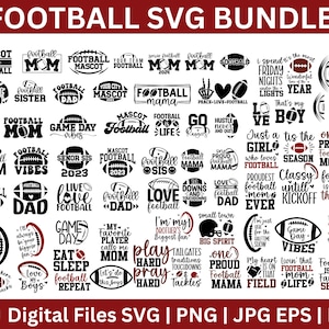 MEGA Football SVG Bundle, football mom svg, Football Shirt SVG, Football svg Designs, Football Quotes Svg, Football Helmet Svg, senior 2023