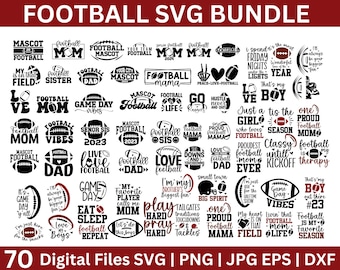 MEGA Football SVG Bundle, football mom svg, Football Shirt SVG, Football svg Designs, Football Quotes Svg, Football Helmet Svg, senior 2023