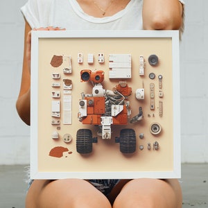 Lost Technology Exploded View Wall Art No. 21 The Rover - Alt NASA Space Exploration - Digital Download
