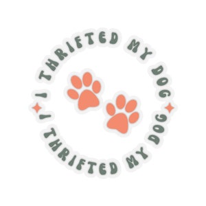 Ik spaarde mijn hond laptop sticker, vinyl sticker, reddingshond sticker, hond sticker, laptop sticker, pootafdruk sticker, boho, kleurrijke sticker