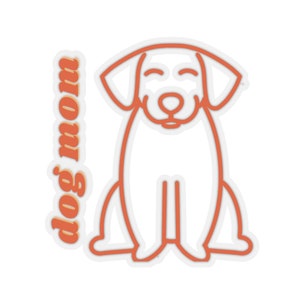 Dog mom orange laptop sticker, small sticker, boho, vinyl sticker, rescue dog sticker, dog sticker, laptop sticker, colorful sticker