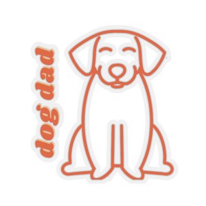 Dog dad orange laptop sticker, small sticker, boho, vinyl sticker, rescue dog sticker, dog sticker, laptop sticker, colorful sticker