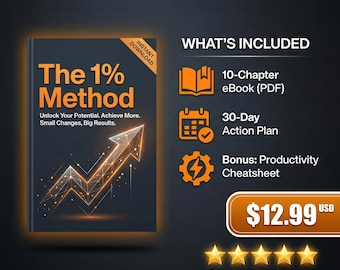 Self Help eBook | The 1% Method | 30 Day Transformation | Personal Growth | Habit Building