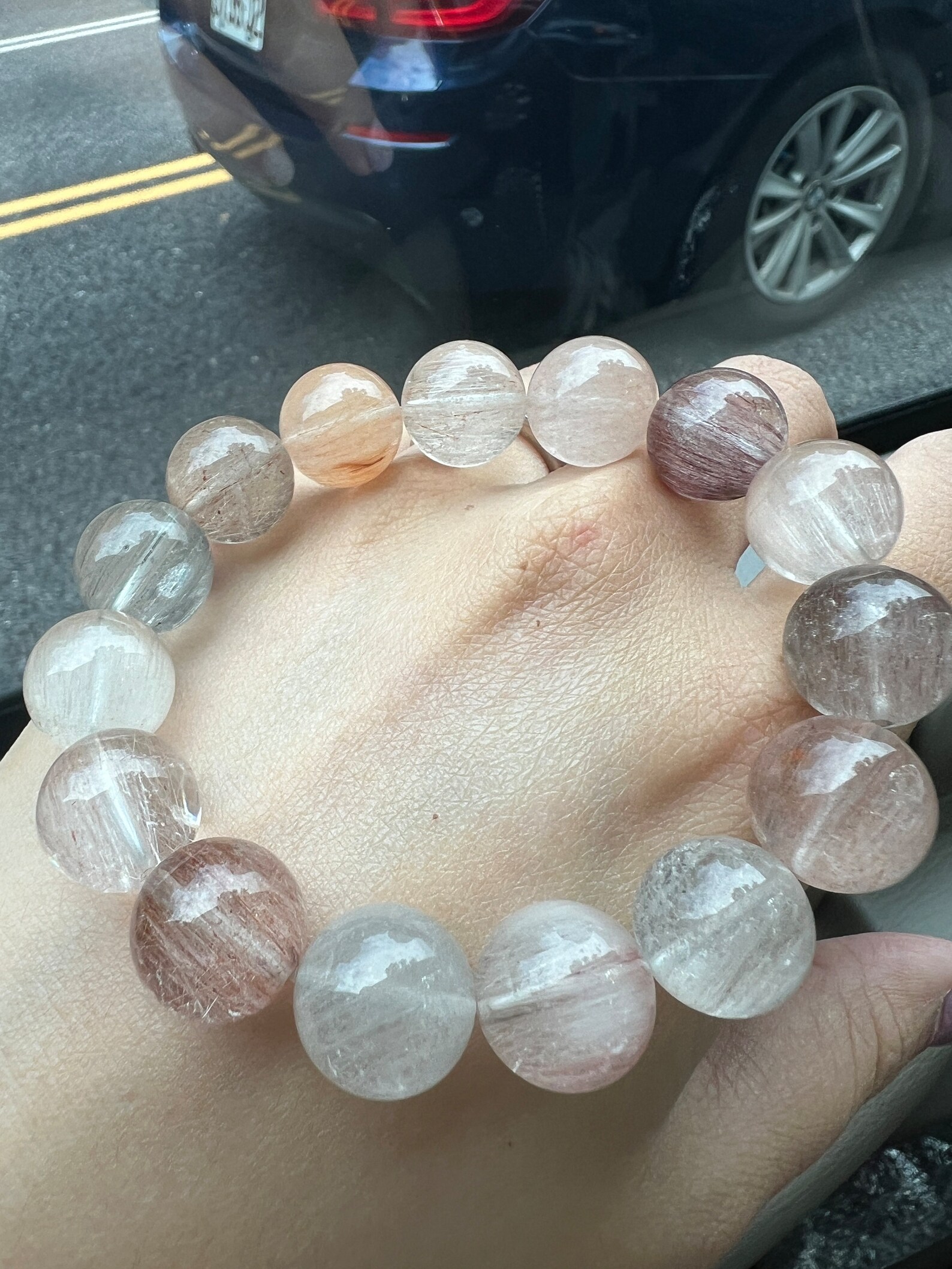 High Grade Rainbow Rabbit Rutilated Quartz Banded Bracelet天然彩兔毛水晶手鍊 - Etsy
