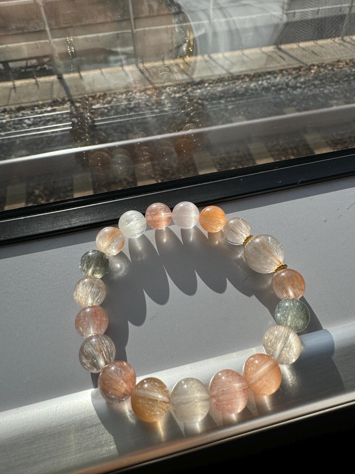 High Grade Rainbow Rabbit Rutilated Quartz Banded Bracelet天然彩兔毛水晶手鍊 - Etsy