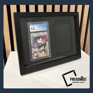 Cornice PSA, CGC, BGS Carte sportive Pokemon Custodia in legno Display Trading Cards per 2 carte di valutazione, opzionale con vetro da museo