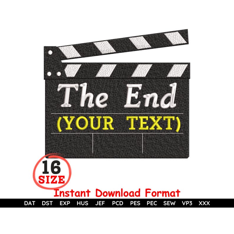 Custom Clapper Board Clapper Board Machine Stitch Pattern Custom Film Slate Digital Motif ...