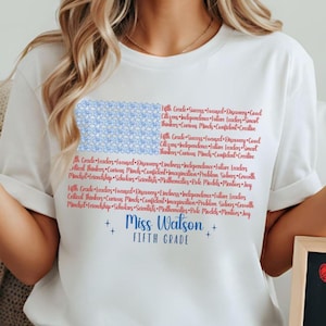 Fifth Grade Teacher Shirt Personalized,Custom Teacher Name Top,250 Year American Anniversary Tee, Upper Elementary Tee, 5th Grade Typography