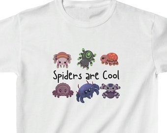 YOUTH Spiders are Cool Tee,  Boy Shirt, Girl Shirt, Spider Shirt, Jumping Spider owner, Cute Spider, Spider Lover Gift, Arachnid Lover Gift