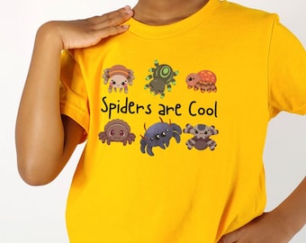 YOUTH SIZE Spiders Are Cool, Jumping Spider, Spider Tee, Jumping Spider Tee, Cute Spider Lover Gift, Arachnid Shirt, Arachnid Lover Gift
