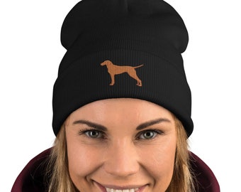 Embroidered  Vizsla Beanie, Vizsla Lover Hat, Winter Hat Vizsla Owner, Gift for Vizsla Owner, Dog Lover Tuque