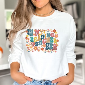 Reading Teacher Era Sweatshirt, Fun Back to School Gift for Teachers, Reading Squad Appreciation, Cozy Teacher Back to School Sweatshirt