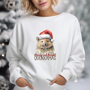 Christmas Sweatshirt, Ugly Christmas Sweatshirt, Australian Quokka Sweatshirt, Merry Quokkamas Sweatshirt, Cute Quokka Xmas Sweatshirt