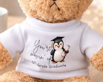 5th Grade Graduation Gift, You’re Movin Up Penguin Bear, Elementary Graduation Gift, Fifth Grade Graduate Plush, Moving Up Keepsake