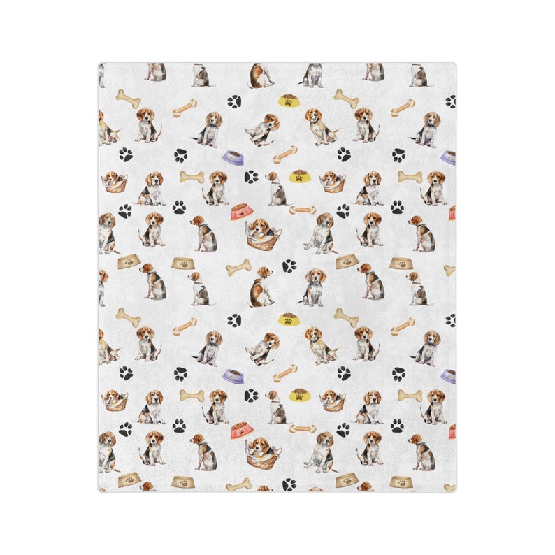 Beagle Blanket, Beagle Velveteen Minky Blanket, One Side Printed, Beagle Lover, Beagle Mom Gift, Beagle Owner Gift, Love My Beagle Gifts image 3