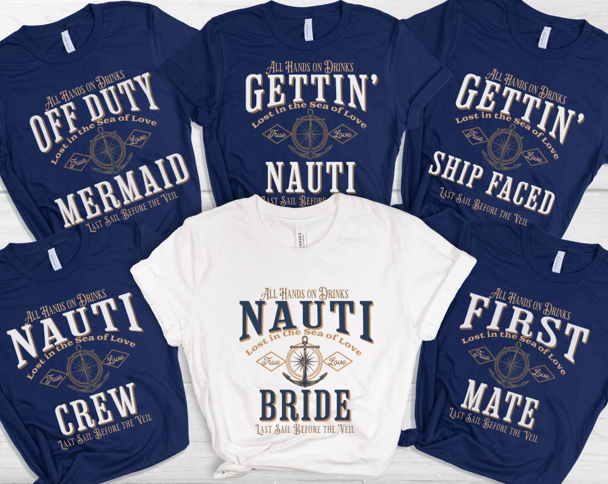 Nauti Bachelorette Party Shirts Nautical Theme Bridal - Etsy