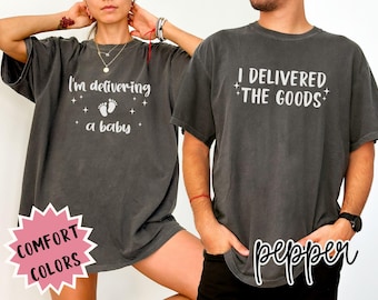 Couples Pregnancy Reveal Shirt, Matching Expecting Parents T-Shirts, Funny Baby Announcement for Mom & Dad to Be, New Parent Reveal Tee