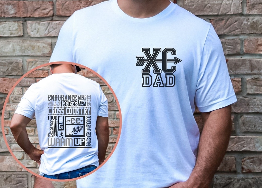 Cross Country Dad Tee, FRONT and BACK Print, Cross Country Dad Spirit